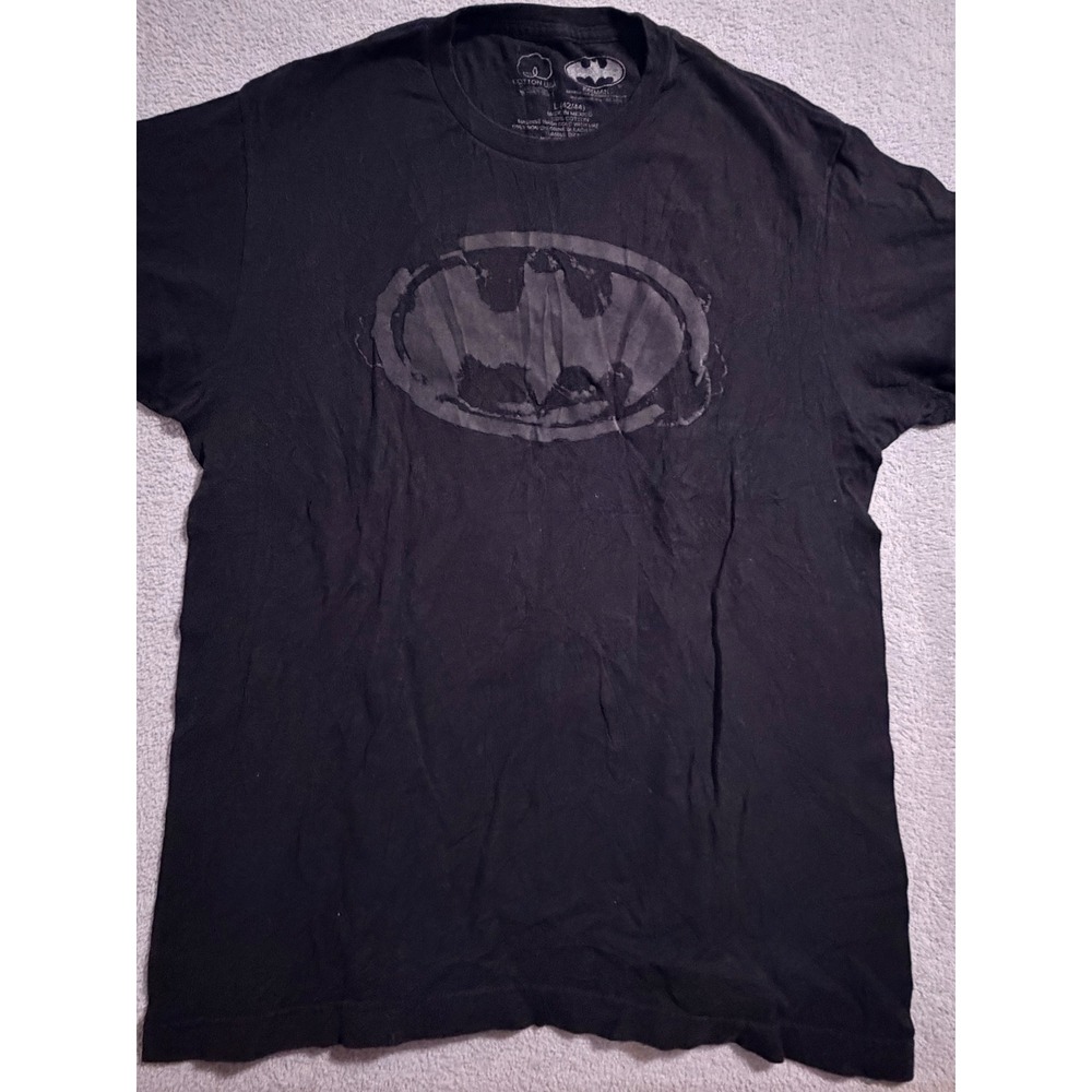 Batman Logo T Shirt Men's Size L Graphic Tee Black
